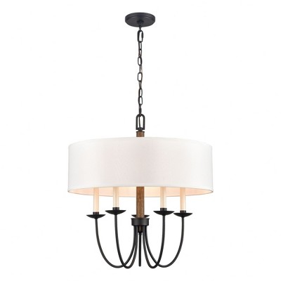 Elk Home Neville 5 - Light Chandelier in  Charcoal Black