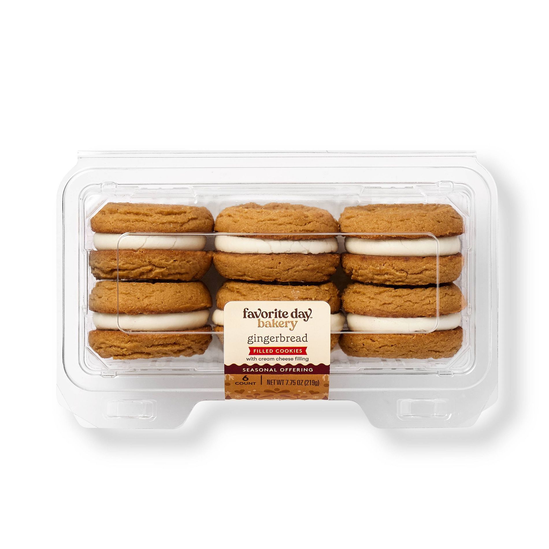 Christmas Gingerbread Filled Cookies - 6ct - Favorite Day™