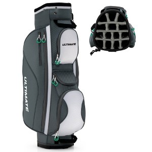 Tangkula 14 Dividers Golf Cart Bag w/ 7 Zippered Pocket Cooler Bag Rain Hood Valuable Bag - 1 of 4