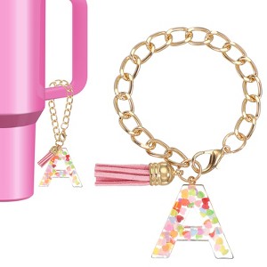 Unique Bargains Epoxy Resin Colorful Glittery Tassel Sports Water Bottle Accessories Letter Charm 1 Pc - 1 of 4