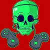 Men's Design By Humans Halloween Skeleton Skull Crossbones Video Gamer By TaiHan T-Shirt - 2 of 4