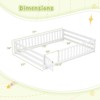 Costway Full Size Floor Bed with Full Length Safety Guardrails & Door for Boys, Girls Pink/Mint Sky/Icy Aqua/Gray/White/Natural - 3 of 4