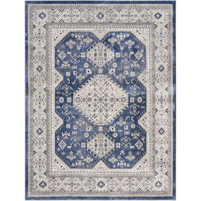 Nicole Curtis Series 4 Vintage Indoor Rug Grey/navy 7'10