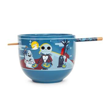 Silver Buffalo Disney The Nightmare Before Christmas 20-Ounce Ramen Bowl with Chopsticks