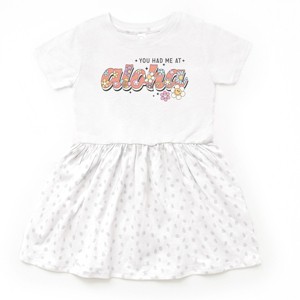 The Juniper Shop You Had Me At Aloha Toddler Dress - 5/6T - White Spot - 1 of 4