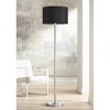 Possini Euro Design Meridian Modern 72" Tall Floor Lamp Brushed Nickel Metal Light Blaster LED Black Drum Shade for Living Room Bedroom - 2 of 4