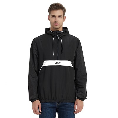 Rokka&Rolla Men's Half Zip Rain Jacket Light Windbreaker