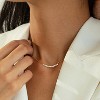 Bearfruit Jewelry Sterling Silver 18k Gold Plated Josephine Curved Bar Necklace - 2 of 4