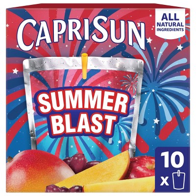 Capri Sun Summer Blast Passionfruit Mango Juice Boxes - 10pk/6 fl oz Pouches: No Artificial Colors, No Artificial Flavors, No High Fructose Corn Syrup