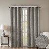 DSVIMOY Curtain Panels, Knitted Jacquard Damask Total Blackout Grommet Top Curtain Panel for Living Room, Bedroom, Charcoal, 95"*50"*0.13" - 2 of 4