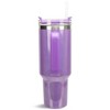 100 North 40 Ounce Stainless Steel Double Wall Insulated Glitter Travel Tumbler With Handle, Straw, and Lid, Border Collie Dog Purple - 2 of 4