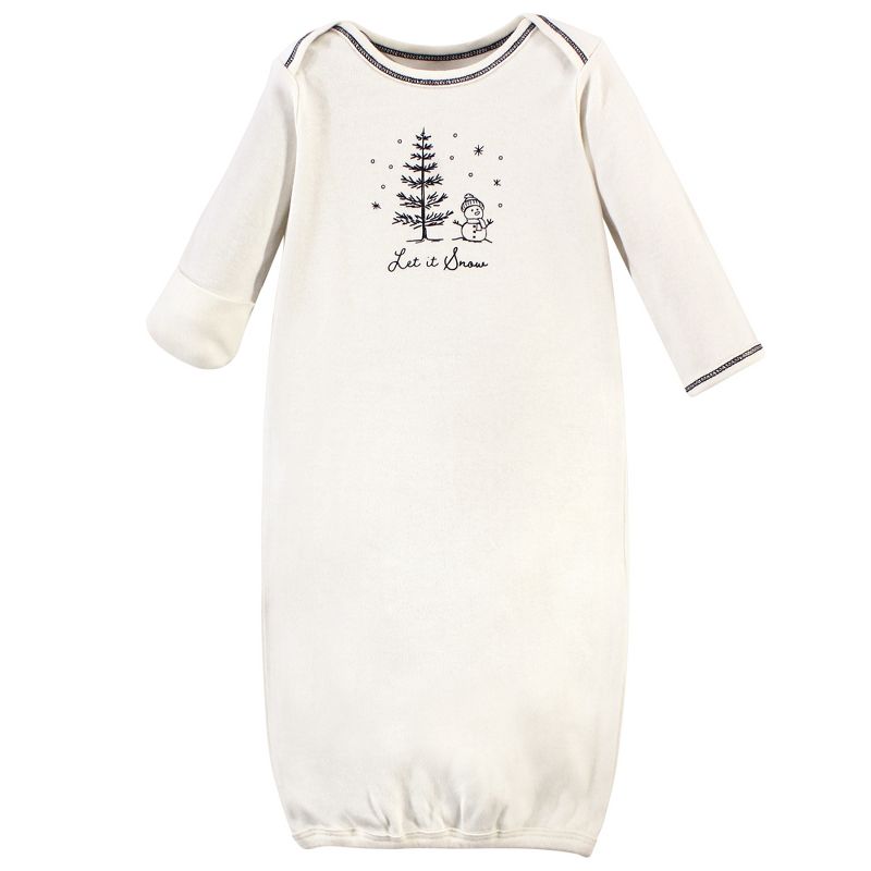 Touched by Nature Baby Organic Cotton Long-Sleeve Gowns 3pk, Winter Woodland, 5 of 6
