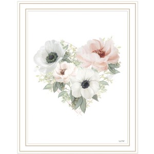 HomeRoots Floral Heart White Framed Print Wall Art - 1 of 4
