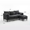 GDFStudio Faye Modern 78'' Convertible L-Shaped 3-Seater Upholstered Sofa with Storage Ottoman - 3 of 4