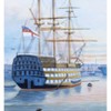 Old Modern Handicrafts “H.M.S. Victory Moored in Portsmouth” Oil Painting – Hand-Painted Naval Canvas Wall Art, 47x31 in - 4 of 4