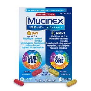 Mucinex Max Strength Cold & Flu Medicine - Day & Night - Tablets - 40ct - 1 of 4