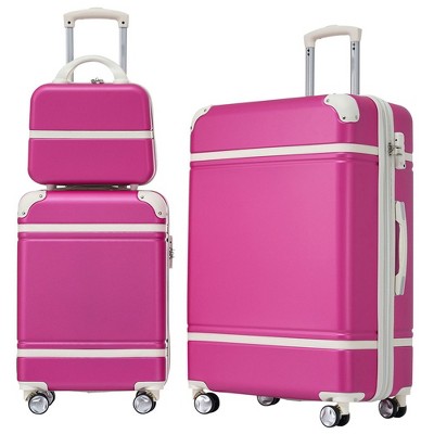 Luggage Set Of 3, Lightweight Carry On Luggage With Spinner Wheels, ABS Hardshell Suitcase Set With TSA Lock, Cosmetic Case, Expandable Luggage