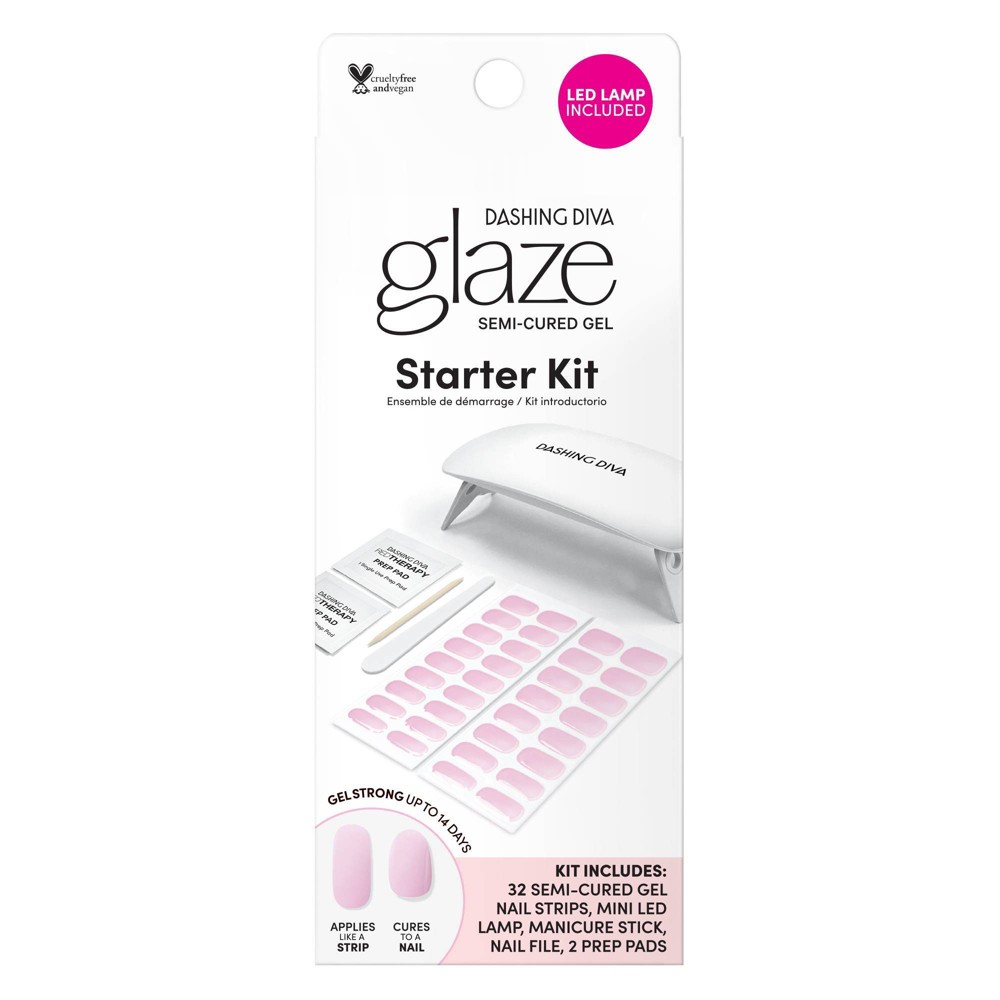Dashing Diva Glaze Starter Nail Art Kit - Lovely Pink - 32pc -  86870593
