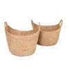 Set of 2 Extra Large Natural Water Hyacinth Boat Decorative Storage Basket - 3 of 4