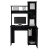 Vynxaria Computer Desk with Hutch - Expansive Work Surface, Single Door Cabinet, Available in White, Black, or Light Gray - 4 of 4