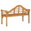 vidaXL Outdoor Patio Bench 49.2", Solid Acacia Wood with Oil Finish, Comfortable Seating, Garden Furniture in Brown. - 4 of 4