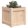 vidaXL Garden Planters - Decorative Outdoor Herb Plant Pots - Pine Wood, Square, Rustic Look - 15.7" x 15.7" x 15.7", Set of 2 - 4 of 4