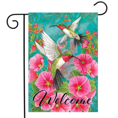 Hummingbird Dance Spring Garden Flag 18" x 12.5" Polyester