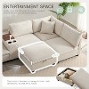 Convertible U-Shaped Sectional Sofa Oversized Modular Sofa Upholstered Corner Sofa Couch with Movable Storage Ottoman, Cup Holder, USB Port-ModernLuxe - 4 of 4