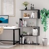 HomCom Modern S-Shaped 5 Tier Room Dividing Bookcase Wooden Storage Display Stand Shelf - Black - image 3 of 4