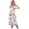 Women Strapless Floral Print Bohemian Boho Maxi Dress Casual Off Shoulder Beach Party Dress with Pockets - 2 of 4