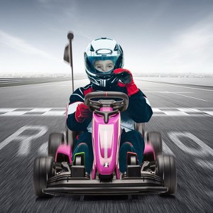 Gravee 24V Electric Adjustment Go Kart for Kids, Electric Drift Kart Outdoor Race Car, Ride on Toy Drifting Car with 2x200w Motors, 7.5 Mph Speed - 1 of 4