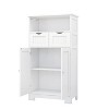 Bathroom Cabinet With 2 Drawers, Freestanding Bathroom Storage Cabinet With Open Storage Shelf, Kitchen Pantry Cabinet With Doors,Floor Cabinet White - 4 of 4