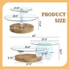 Maggift Patio End Tables, Glass Top Round Coffee Table, Double Layer Design, Suitable for Living Room, Patio, Bedroom, Brown, 47"*29.5"*16.7" - 3 of 4