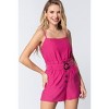Slickblue Hot Pink Cami Strap Romper with Belted Waist, Sleeveless One Piece for Summer Looks, Size S-L - 2 of 4