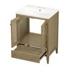 NicBex 24" Bathroom Storage Cabinet with Sink, Bathroom Vanity, 1 Drawer and 1 Spacious Cabinet for Bathroom, Natural - 3 of 4