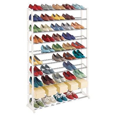 Lynk 50 Pair Shoe Rack - 10 Tier - Shoe Shelf Organizer - White