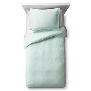 Floral Festival Duvet Cover Set - Pillowfort , Size: TWIN, White Green