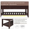 Lyngins Wooden Shoe Storage Bench, Entryway Bench with 2 Sliding Drawers & Gridded Rack, Ottoman Bench with Storage, Foot Stool with Cushion - 4 of 4