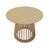 Round Coffee Table, Grille Molding, Suitable for Bedroom, Living Room - 4 of 4