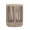 Outdoor Round Side Table, Weather-Resistant Patio Accent Table with Beige Rattan Rope Frame and Acacia Wood Top for Balcony, Garden or Yard – Koiai - 3 of 4