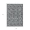 Gray Silver And Charcoal Floral Washable Indoor Outdoor Area Rug - 3 of 4