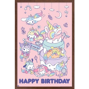 Trends International Hello Kitty and Friends - Happy Birthday Framed Wall Poster Prints - 1 of 4