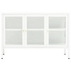 vidaXL Sideboard White 41.3 in.x13.8 in.x27.6 in. Steel and Glass - 3 of 4