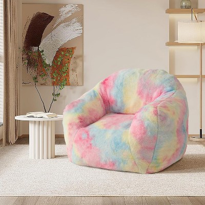 Oversized Bean Bag Chair with Armrest & Backrest - Plush Faux Fur Memory Foam Lounger, Ergonomic Large Beanbag Sofa for Adults, Gaming Chair