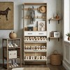 Mshliw Tall Wooden Shoe Cabinet with 3 Flip Doors 2 Drawers and Coat Hooks Freestanding Narrow Entryway Shoe Storage Organizer - 4 of 4
