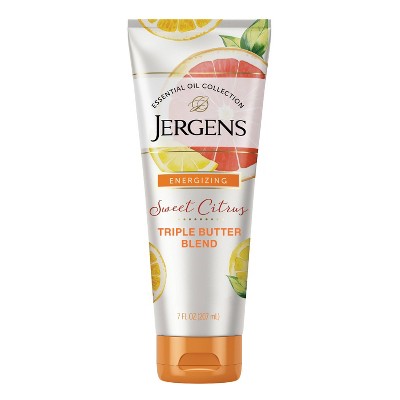Jergens Sweet Citrus Triple Butter Blend Body Butter, Moisturizer with Energizing Essential Oils - 7 fl oz