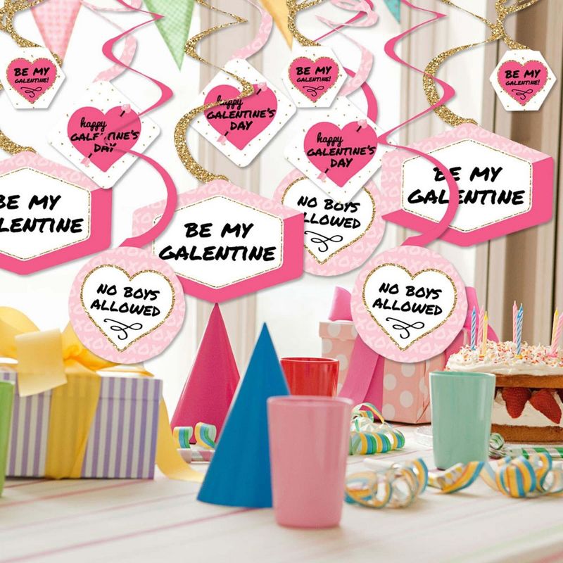 Big Dot of Happiness Be My Galentine - Galentine's and Valentine's Day Party Hanging Decor - Party Decoration Swirls - Set of 40, 2 of 9
