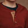 Hope & Henry Boys' Organic Long Sleeve Henley Pullover Sweater with Elbow Patches, Kids - 3 of 4