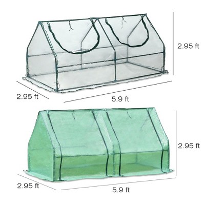 6 ft. x 3 ft. Green Mini Greenhouse with Zipper Doors