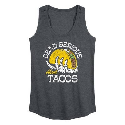 Women's - Instant Message - Dead Serious About Tacos Graphic Racerback Tank